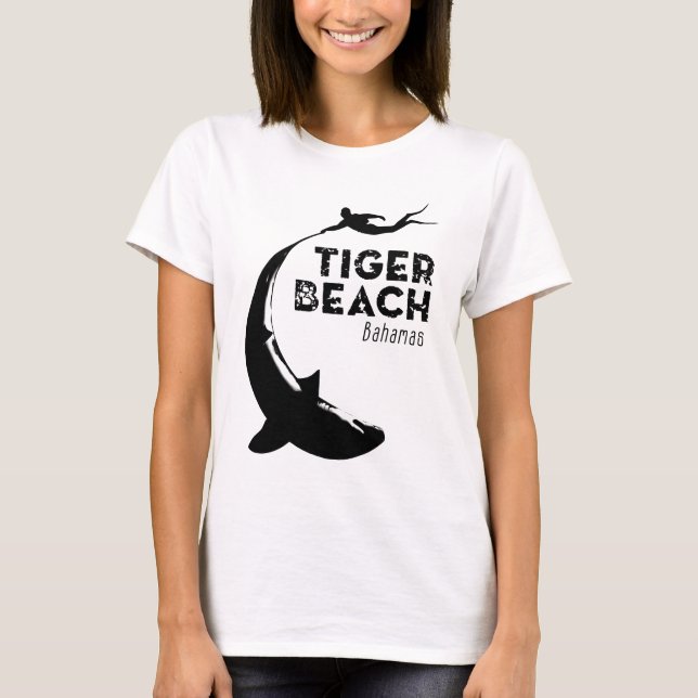 Camiseta Buceo de tiburones en la playa de Tiger (Anverso)
