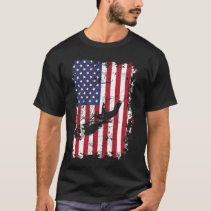 Camiseta Buceo en apnea con bandera de EE. UU. para buzos