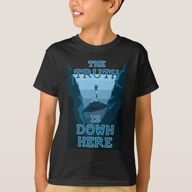 Camiseta Buceo en cuevas y OVNI - La verdad está aquí abajo (Anverso)