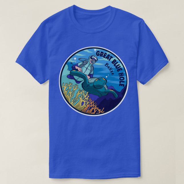 Camiseta Buceo En El Gran Agujero Azul Belice (Diseño del anverso)