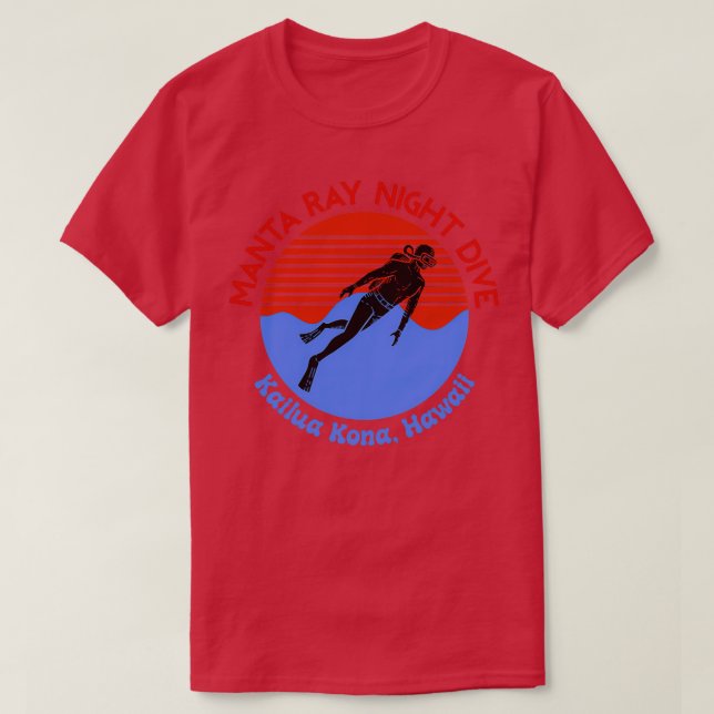 Camiseta Buceo en Scuba Manta Ray Noche (Diseño del anverso)