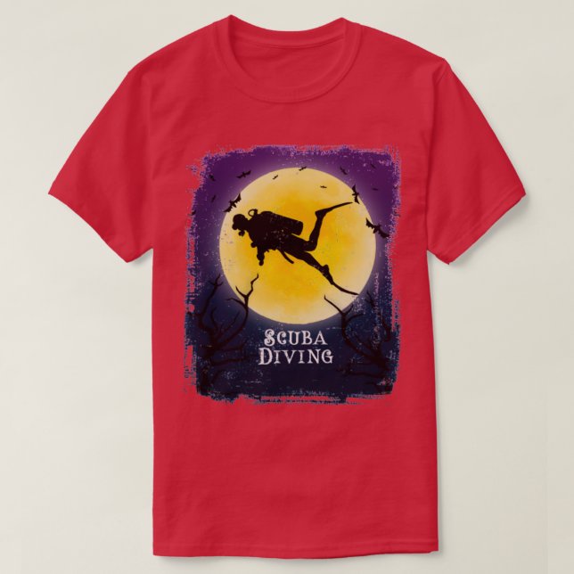 Camiseta Buceo Halloween Vintage Art Scuba Diver (Diseño del anverso)