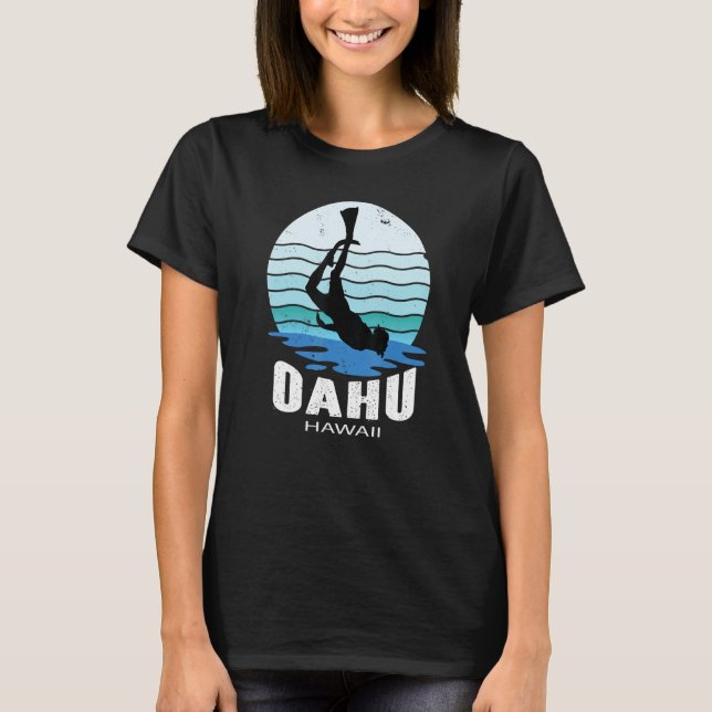 Camiseta Buceo libre bajo el agua en Oahu Hawaii (Anverso)