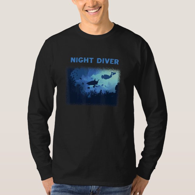 Camiseta Buceo nocturno Scuba Buceo Subacuático Snorkel Vac (Anverso)