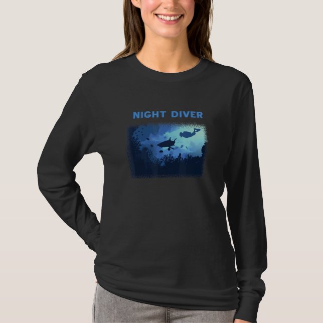 Camiseta Buceo nocturno Scuba Buceo Subacuático Snorkel Vac (Anverso)