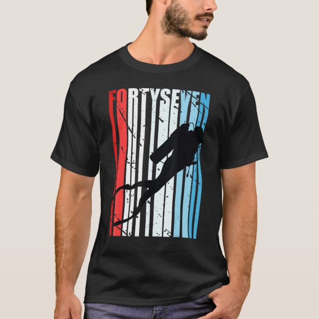 Camiseta Buceo Retro Scuba 47 cumpleaños Deep Sea Diver Wo (Anverso)