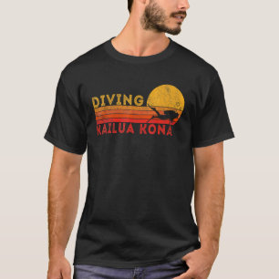 Camiseta Buceo Retro Scuba Buceo Vacaciones Hawaii Kona Vin