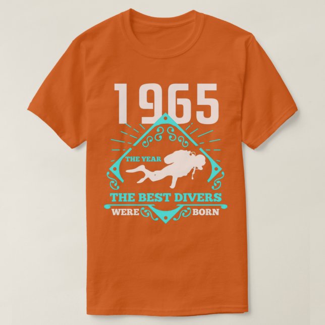 Camiseta Buceo Scuba 1965 Regalo de buceo actual de cumplea (Diseño del anverso)