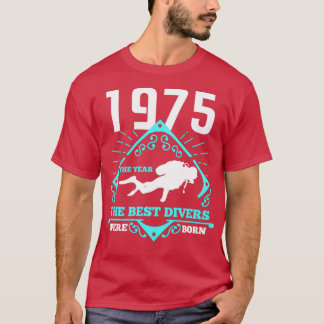 Camiseta Buceo Scuba 1975 Regalo de buceo actual de cumplea