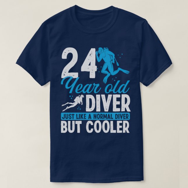 Camiseta Buceo Scuba 24 años Snorkel 24 cumpleaños (Diseño del anverso)