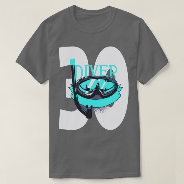 Camiseta Buceo Scuba 30 años de buceo (Diseño del anverso)