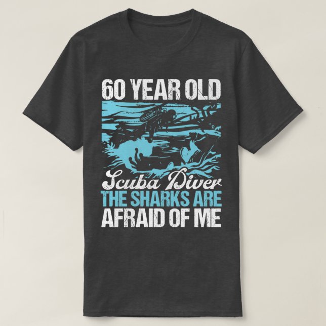 Camiseta Buceo Scuba 60 años Scuba Diver 60 años (Diseño del anverso)