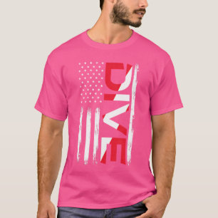 Camiseta Buceo Scuba Bandera Americana Buceo Bandera de Buc