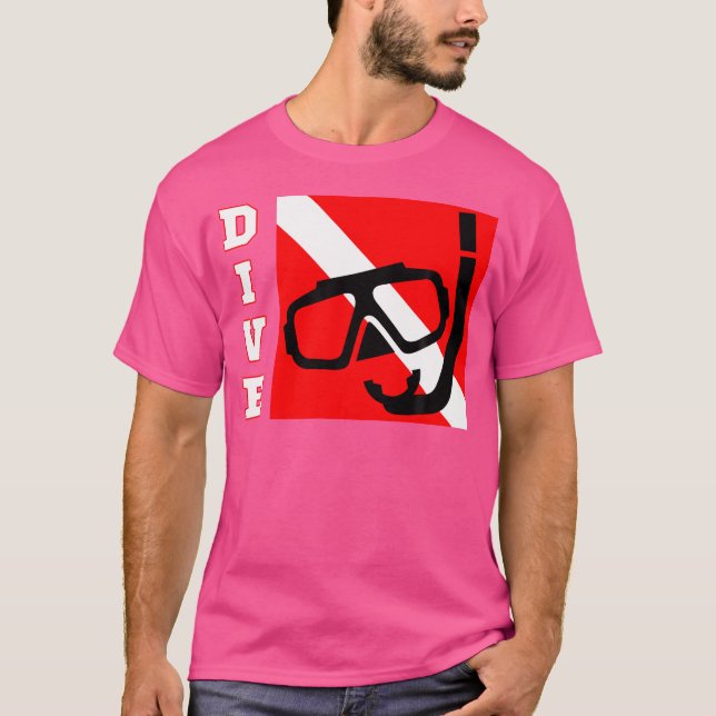 Camiseta Buceo Scuba con bandera abajo (Anverso)