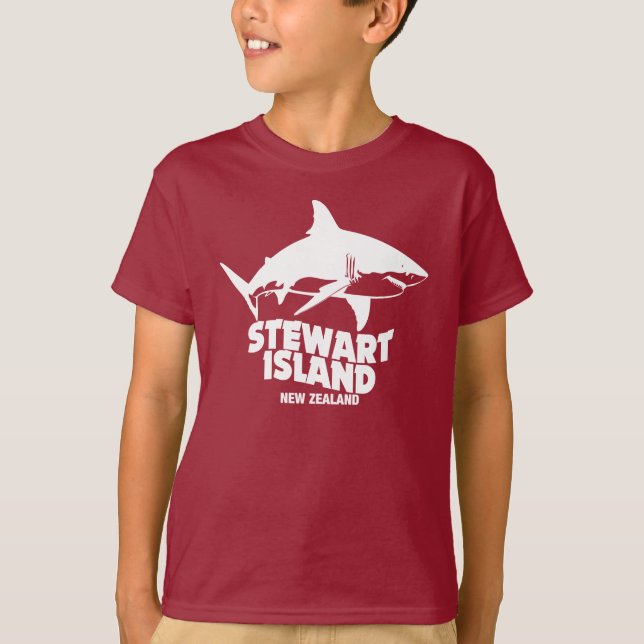 Camiseta Buceo Scuba Con Tiburones - Isla Stewart (Anverso)