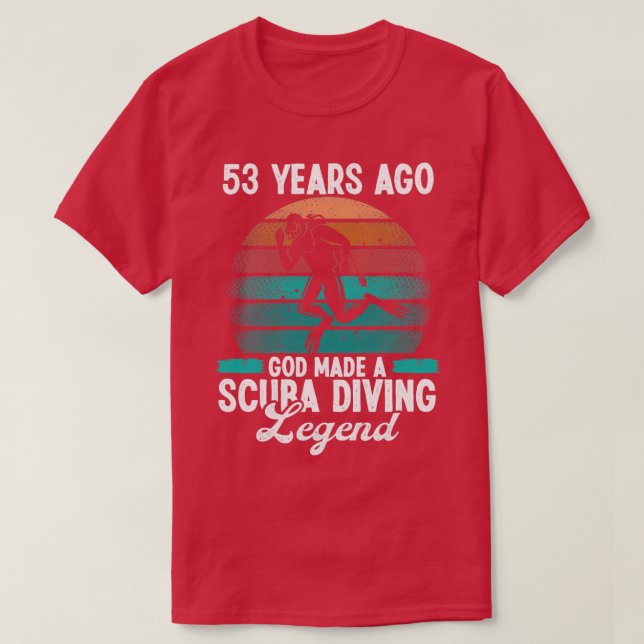 Camiseta Buceo Scuba de 53 años 53 cumpleaños (Diseño del anverso)