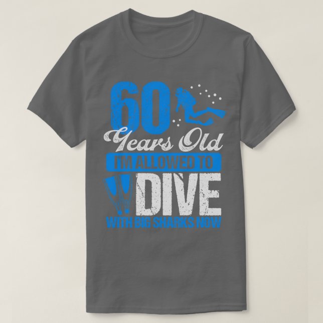 Camiseta Buceo Scuba de 60 años Buceo Scuba de 60 años (Diseño del anverso)