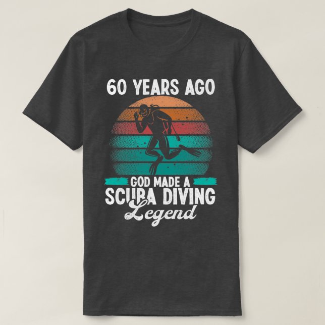 Camiseta Buceo Scuba de 60 años de edad 60 cumpleaños (Diseño del anverso)