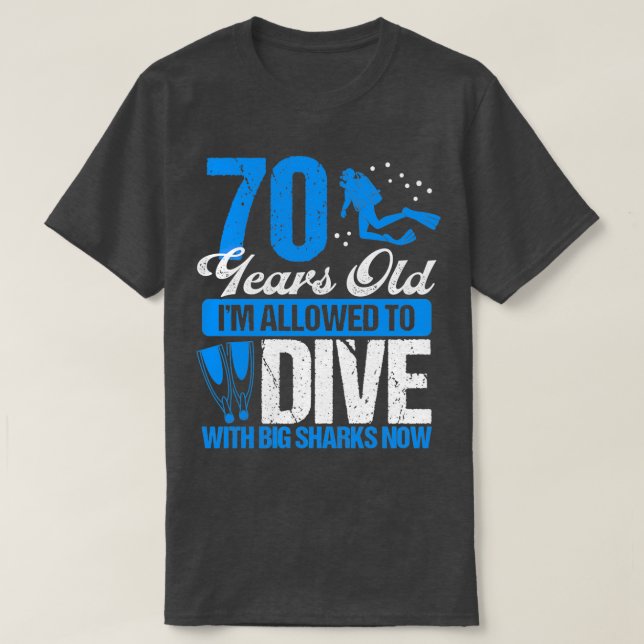 Camiseta Buceo Scuba de 70 años Buceo Scuba de 70 años (Diseño del anverso)