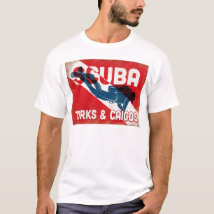 Camiseta Buceo Scuba de Turcas y Caicos - Retro Azul
