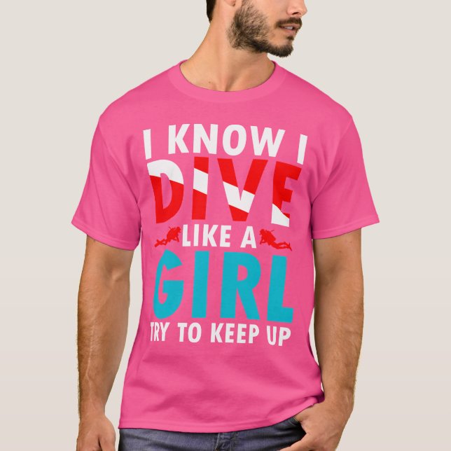Camiseta Buceo Scuba es para buzos Chicas de buceo Bandera (Anverso)