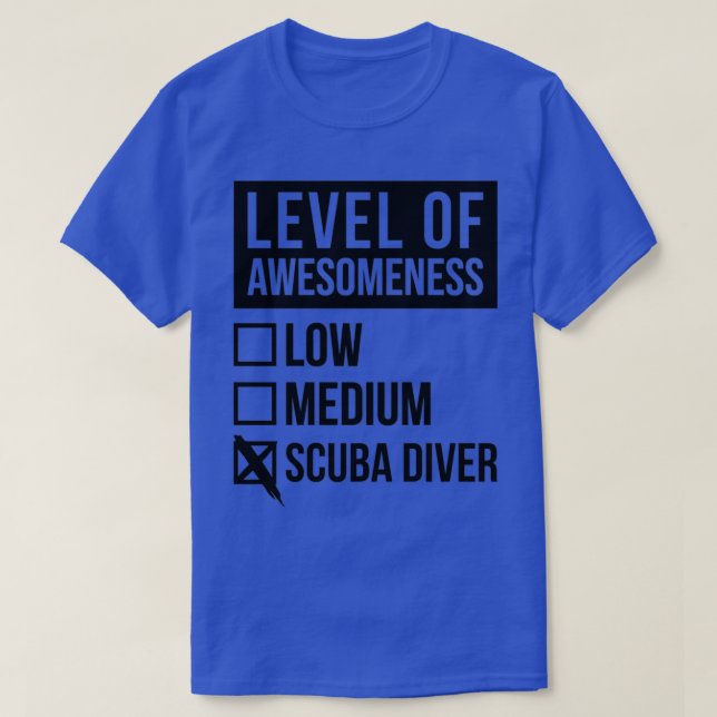 Camiseta Buceo Scuba Gracioso Nivel De Arte Del Buceo Scuba (Diseño del anverso)