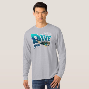 Camiseta Buceo Scuba   Larga manga de los hombres