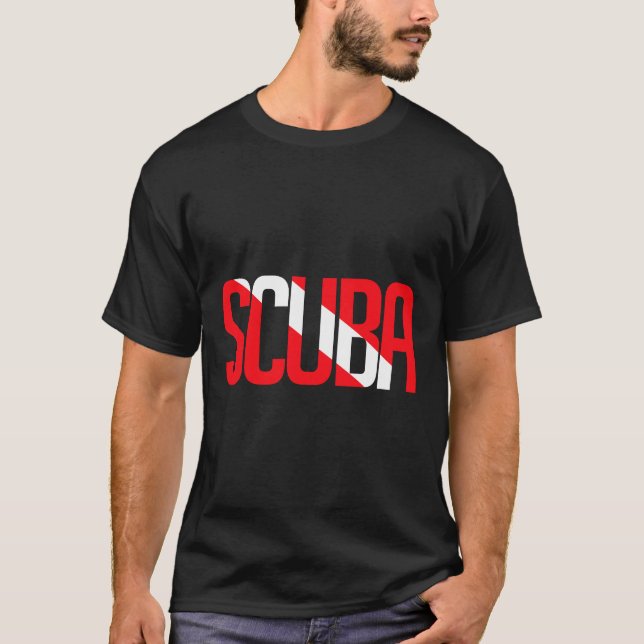 Camiseta Buceo Scuba Master con bandera Aqualung (Anverso)