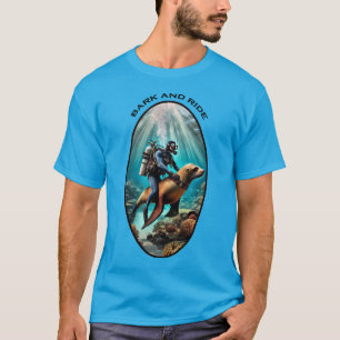 Camiseta Buceo Vintage SCUBA Montando un León de Mar URM