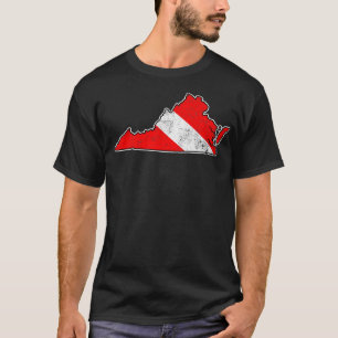 Camiseta Buceo Vintage Virginia Scuba Diving State Map