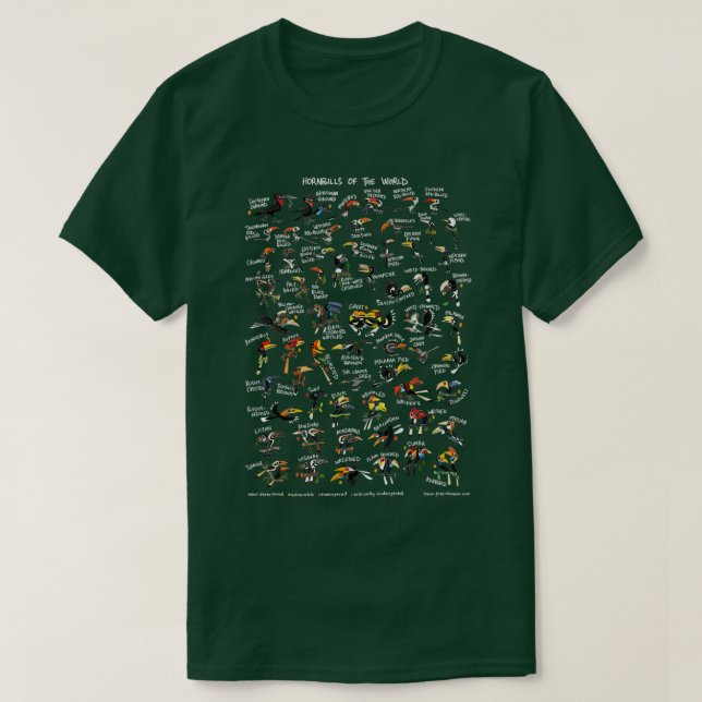 Camiseta Bucerótidos del mundo (Diseño del anverso)