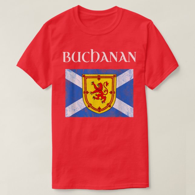 Camiseta Buchanan Clan Escocia Nombre Bandera Escocesa  (Diseño del anverso)