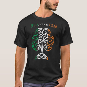 Camiseta BUCHANAN Nombre irlandés Shamrock Ireland Flag Fam