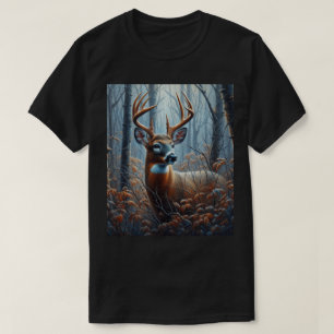 Camiseta Buck de cola blanca en árboles forestales