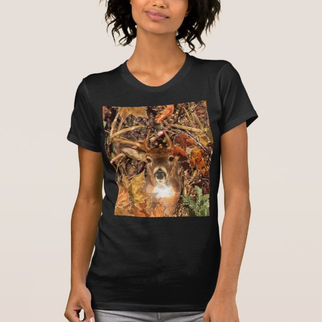 Camiseta Buck in Camouflage White Tail Deer (Anverso)