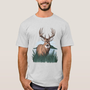Camiseta Buck in the Brush, bulto detallado, buck orgulloso