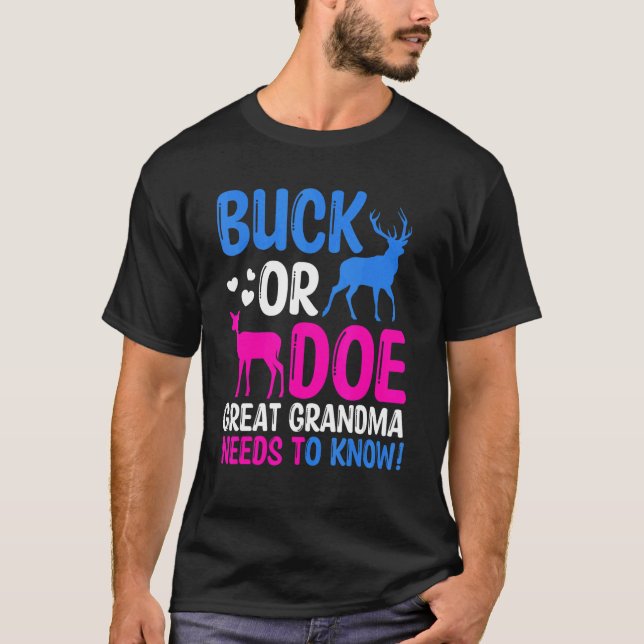 Camiseta Buck O Doe La Gran Abuela Necesita Conocer El Géne (Anverso)