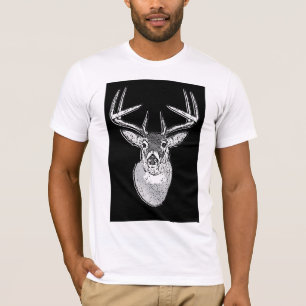 Camiseta Buck on Bold Black White Tail Deer