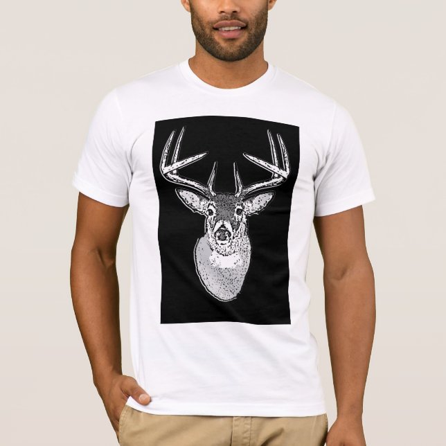 Camiseta Buck on Bold Black White Tail Deer (Anverso)