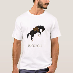 Camiseta ¡Buck You! Caballo negro divertido