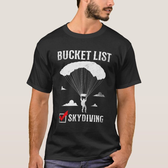 Camiseta Bucket List Skydiving (Anverso)