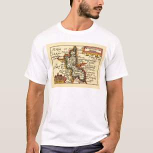 Camiseta Buckinghamshire County England Mapa Anticuario Ant
