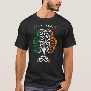 Camiseta BUCKLEY Nombre irlandés Shamrock Ireland Flag Fami
