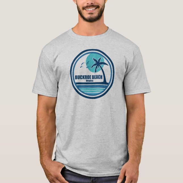 Camiseta Buckroe Beach Virginia Palm Tree Birds (Anverso)