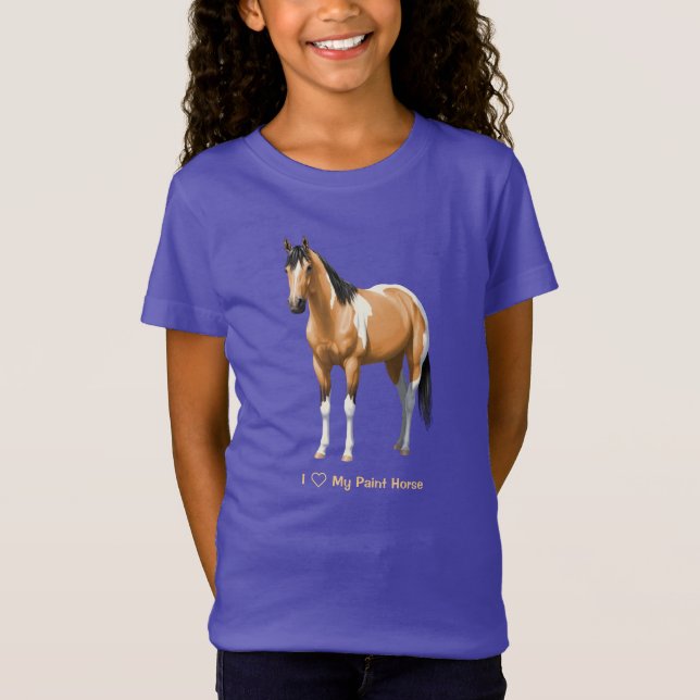 Camiseta Buckskin Pinto Dun Paint Horse Stailling (Anverso)