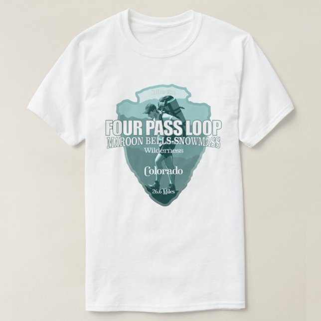 Camiseta Bucle de cuatro pasos (punta de flecha T) (Diseño del anverso)