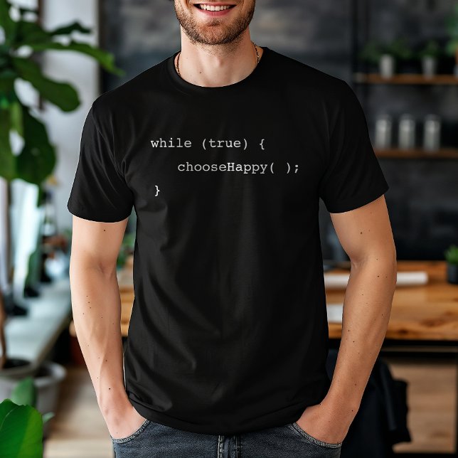 Camiseta Bucle infinito divertido Elegir programador feliz (Subido por el creador)