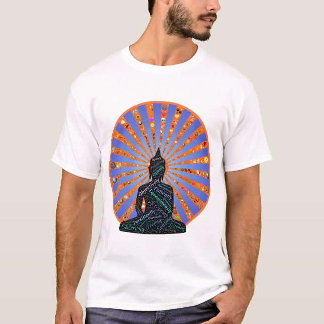 Camiseta Buda antes de una rueda de símbolos (Anverso)
