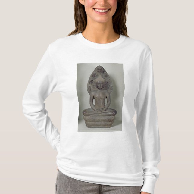 Camiseta Buda asentó en la meditación en el Naga, Angkor (Anverso)