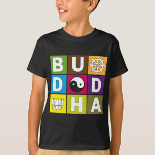 Camiseta Buda coloreó bloques